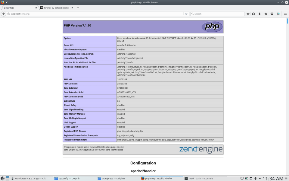 OpenSUSE PHP info